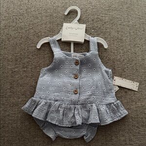 Emily Oliver Blue Floral Diaper Cover